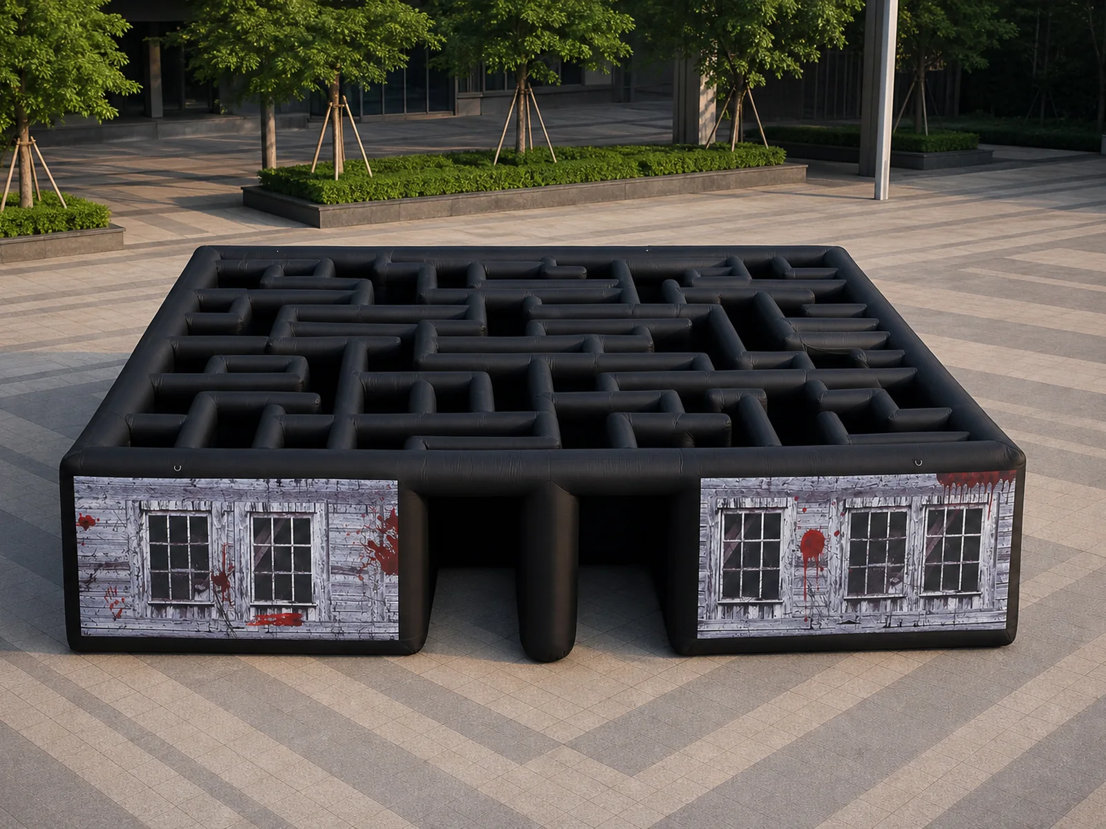 Commercial Inflatable Maze - Gray Blood Window Open Top 8m - product view 1