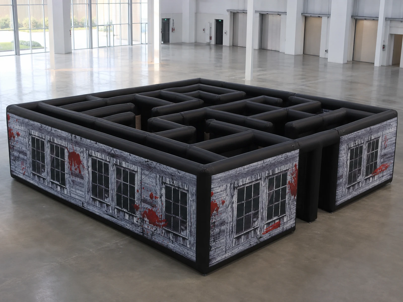 Commercial Inflatable Maze - Gray Blood Window Corner Entry 9m - product view 1