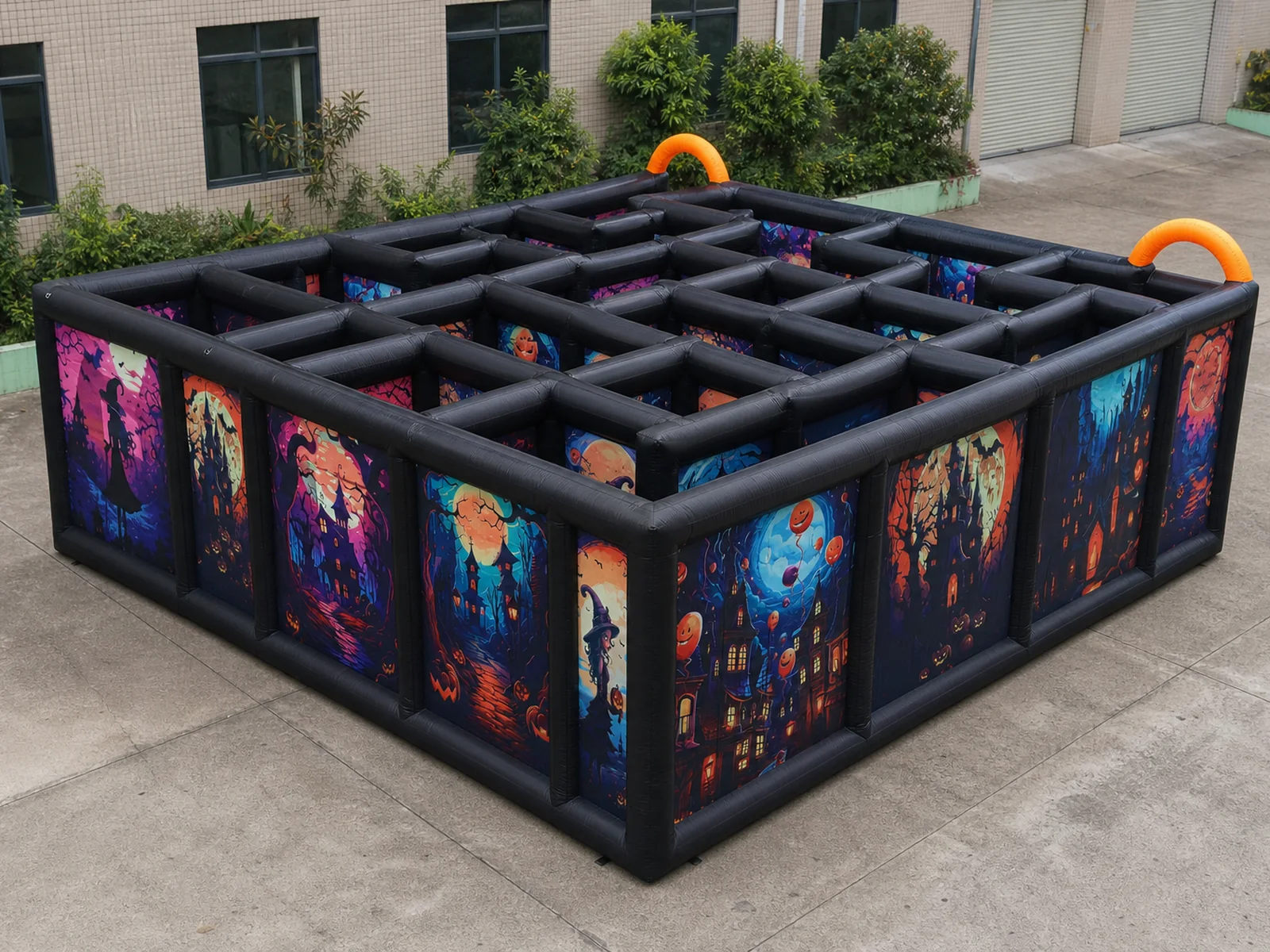 Commercial Inflatable Maze - Printed Halloween Open Top Route - product view 1