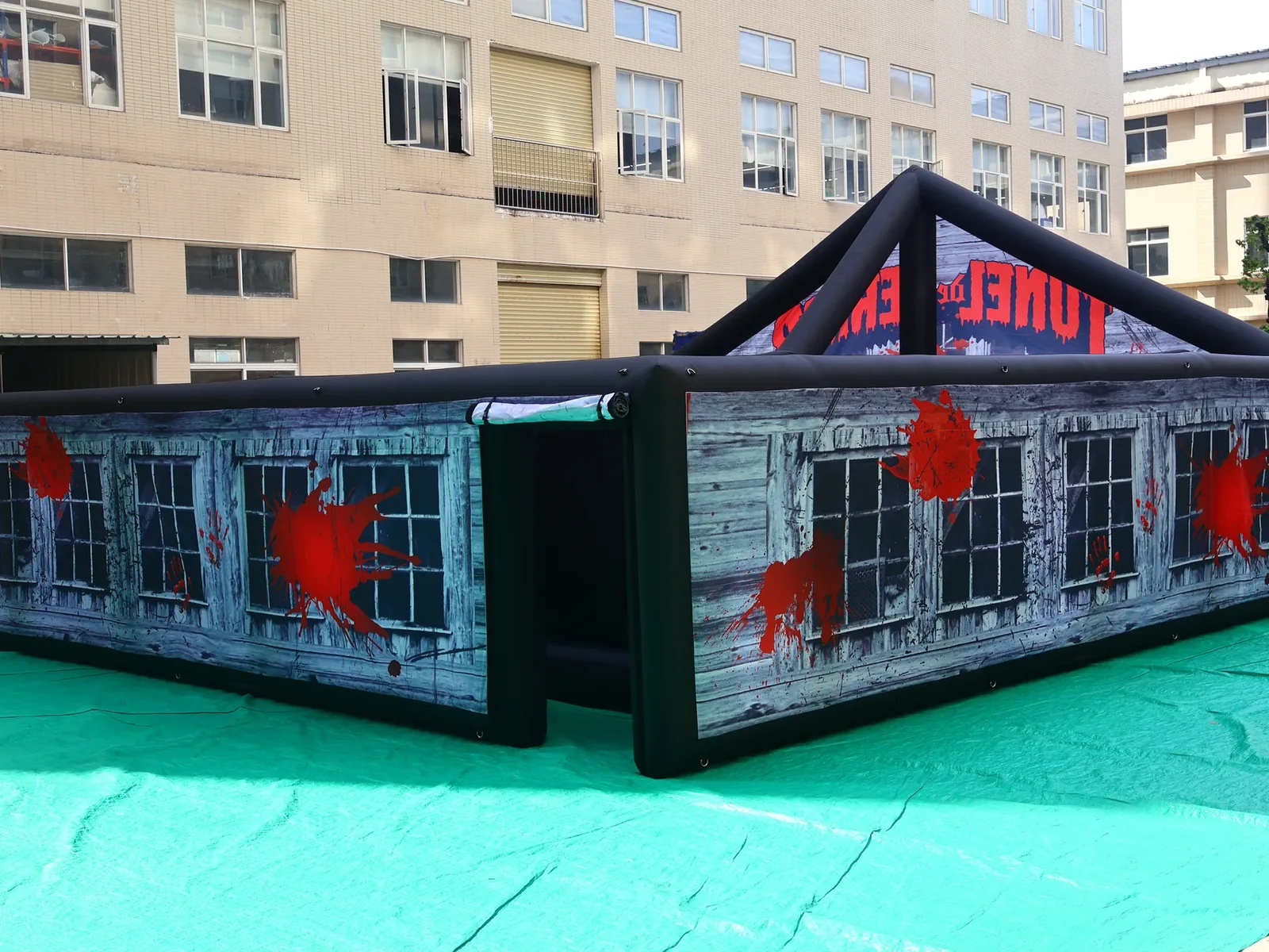 Commercial Inflatable Maze - Gray Haunted Open Gable 8x8x2m - product view 1