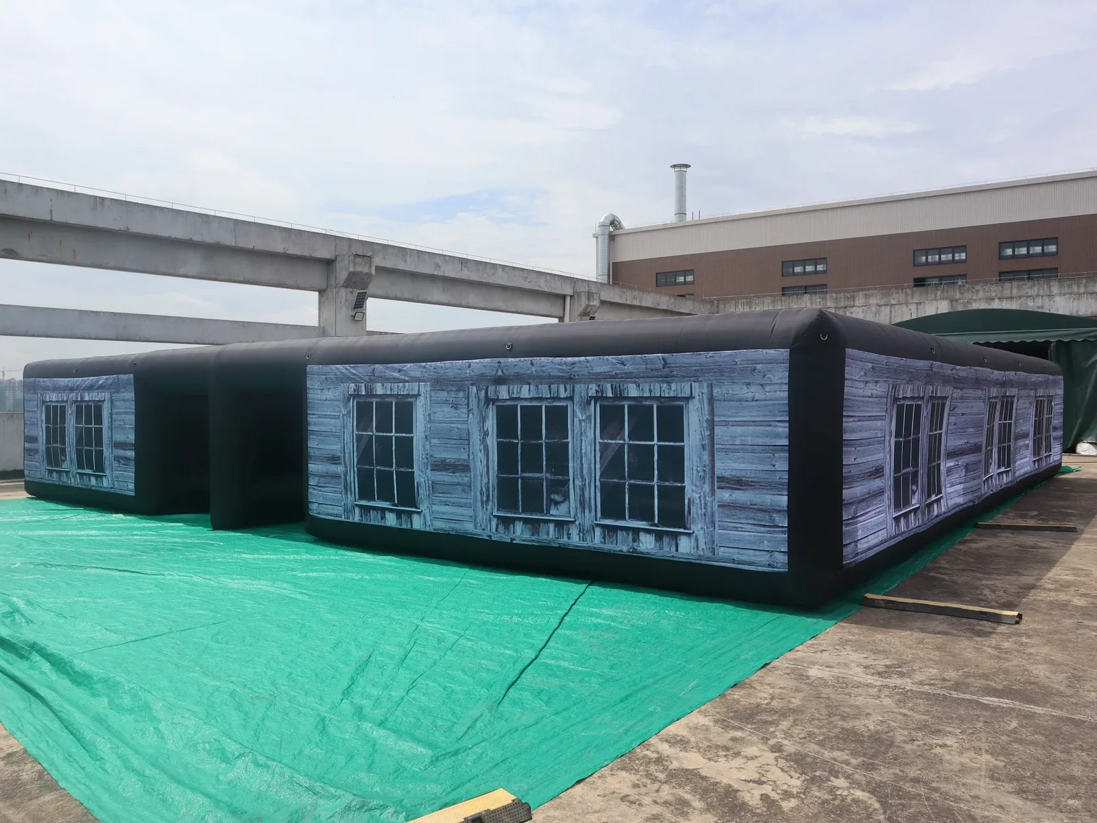 Commercial Inflatable Maze - Gray Wood Print Route - product view 1