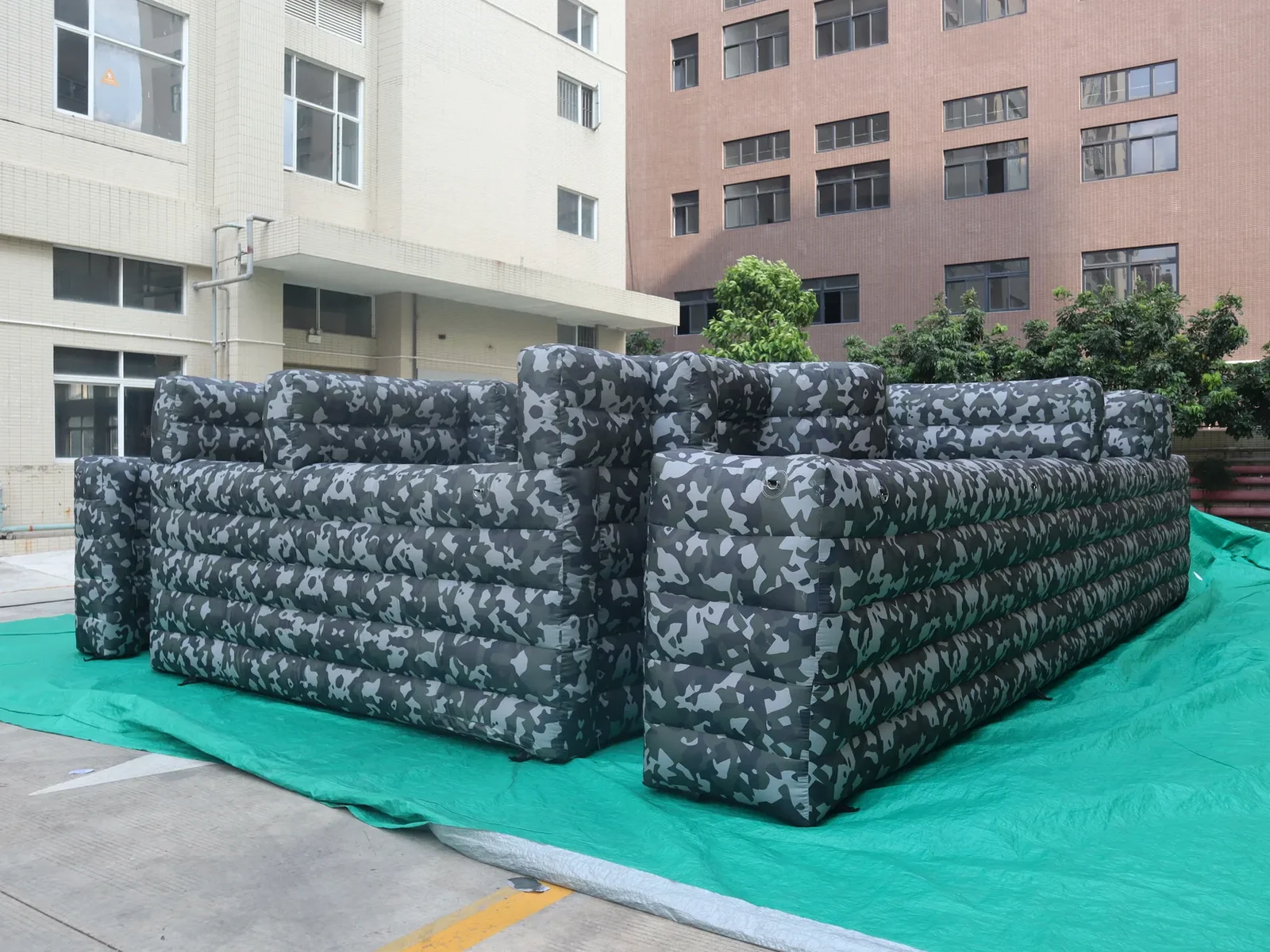 Commercial Inflatable Maze - Gray Camouflage Stacked Rail - product view 1