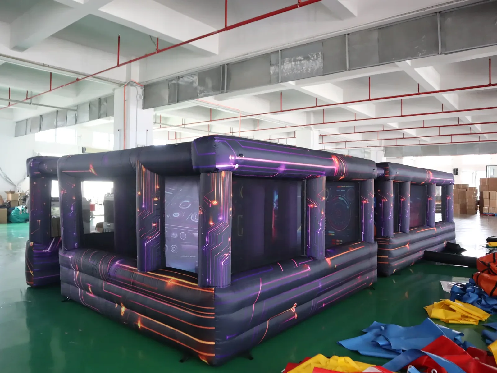 Air Science 4x9x2 purple/black technology-print open inflatable maze - product view 1