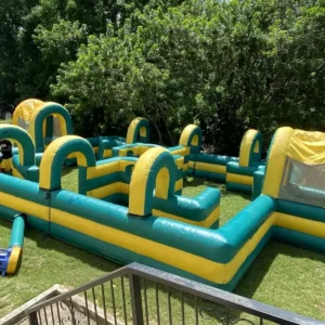 Commercial Inflatable Maze - Teal Yellow Arch Activity Maze - product view 6