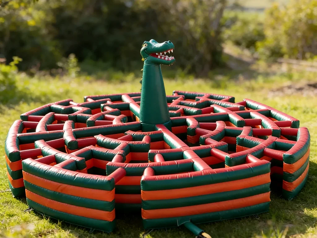 Commercial Inflatable Maze - Circular Dinosaur Radial Maze