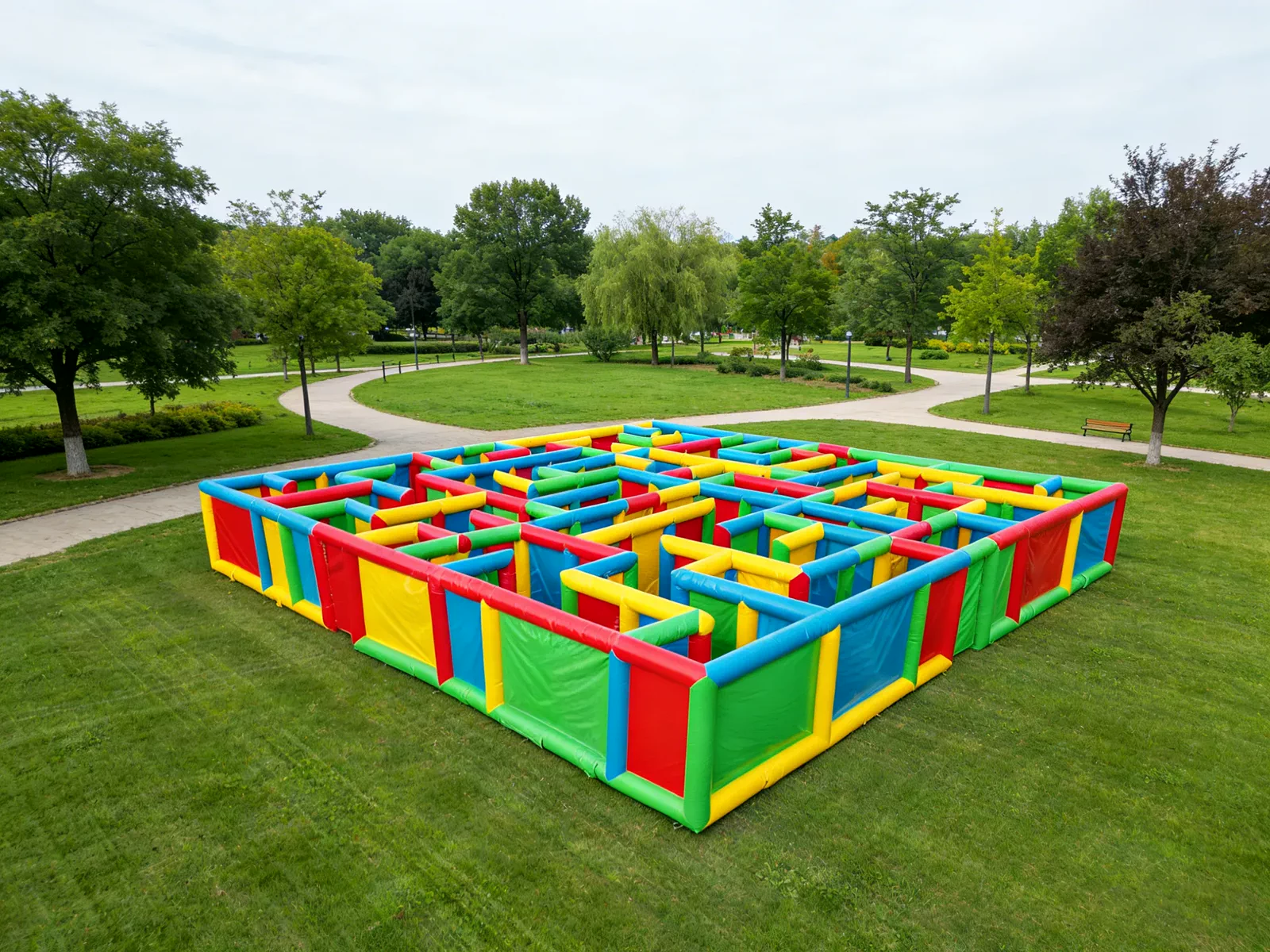 Commercial Inflatable Maze - Primary Color Open Top - product view 1